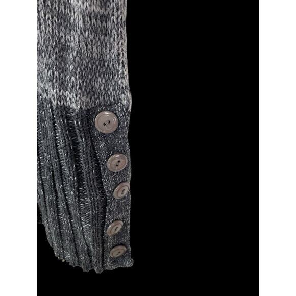 Rue 21 Tunic Sweater Top Y2K Bodycon Wiggle Gray Stripe Preppy Cowl Neck Size M - Picture 6 of 9